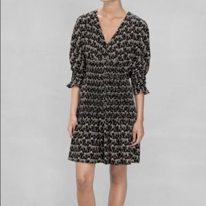 Zebra Print &Other Stories Dress V Neck